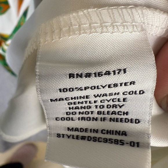 Women’s tropical print pullover dress elastic waist button front detail XL - Picture 8 of 11